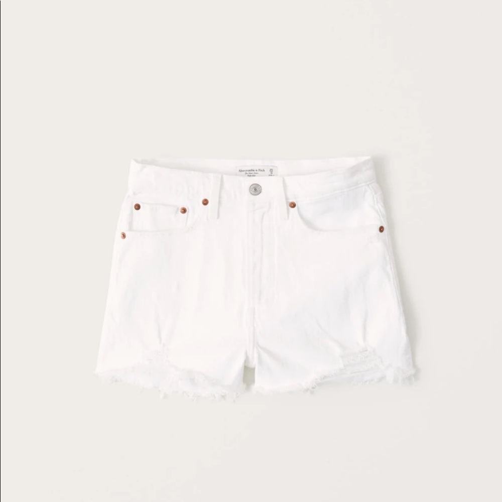 NWT High Rise White Jean Shorts, 32 Abercrombie